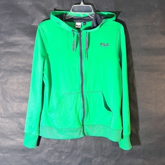 FILA Sport Athletic Green Long Sleeve Workout Training Hoodie - Picture 1 of 8